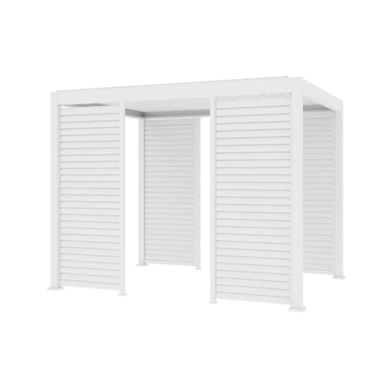 Luxi Living Shutter Wall for Tasman Freestanding Pergola-white pergola on white bg