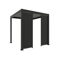Luxi Living Shutter Wall for Tasman Freestanding Pergola-charcoal pergola angular view