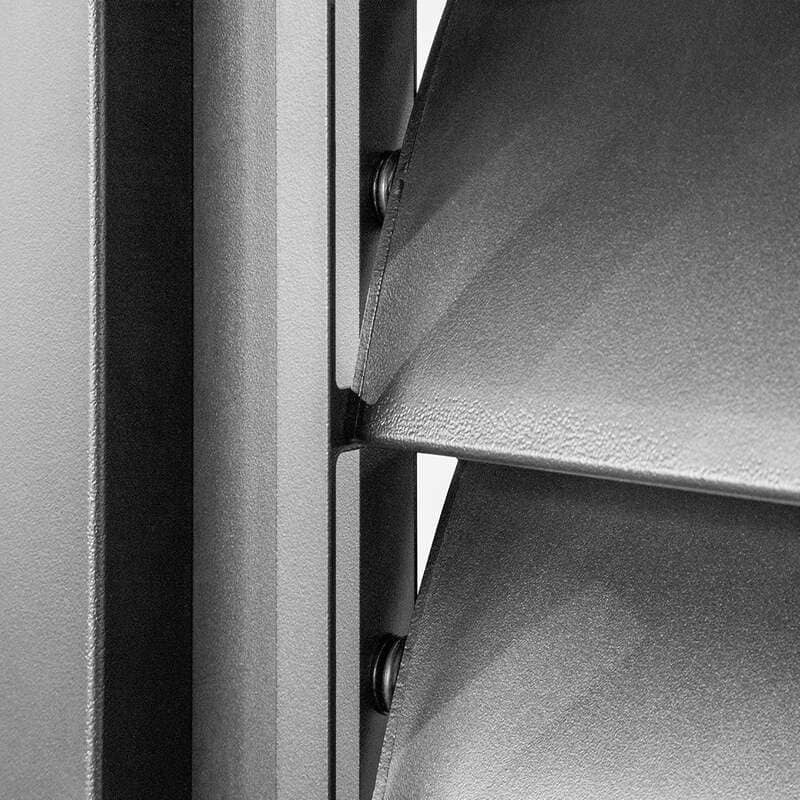 Luxi Living Shutter Wall for Tasman Wall Mounted Pergola-Louvre Close-Up Image