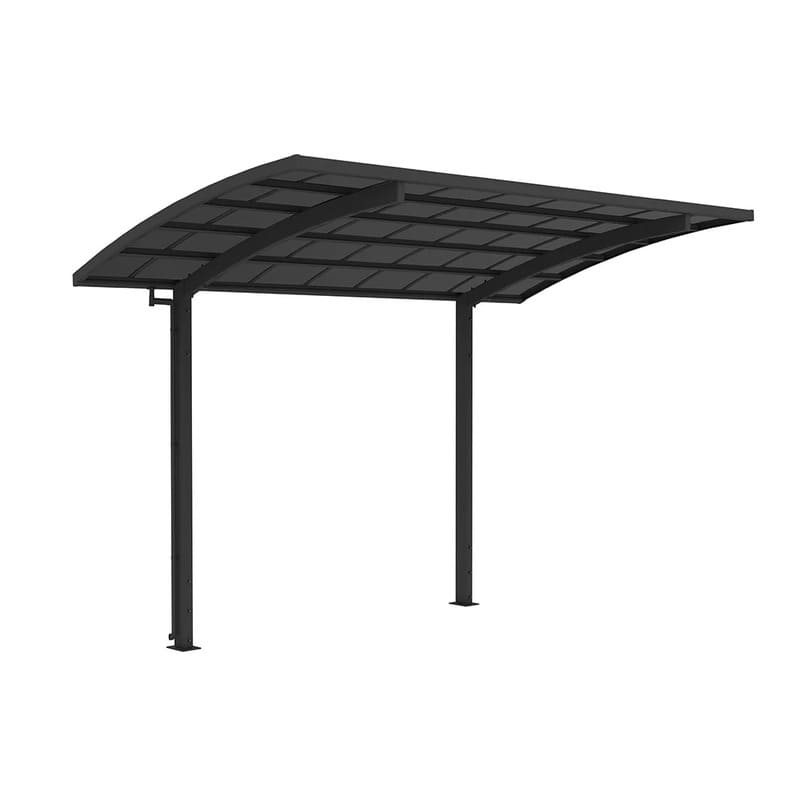 Luxi Living Single Carport 550 x 280 x 316cm - right facing black carport on a white background