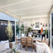 Luxi Living Slatted Privacy Wall for Baltic Freestanding Pergola- dining table under pergola