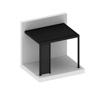Luxi Living Slatted Privacy Wall for Baltic Wall Mounted Pergola- black pergola on slab