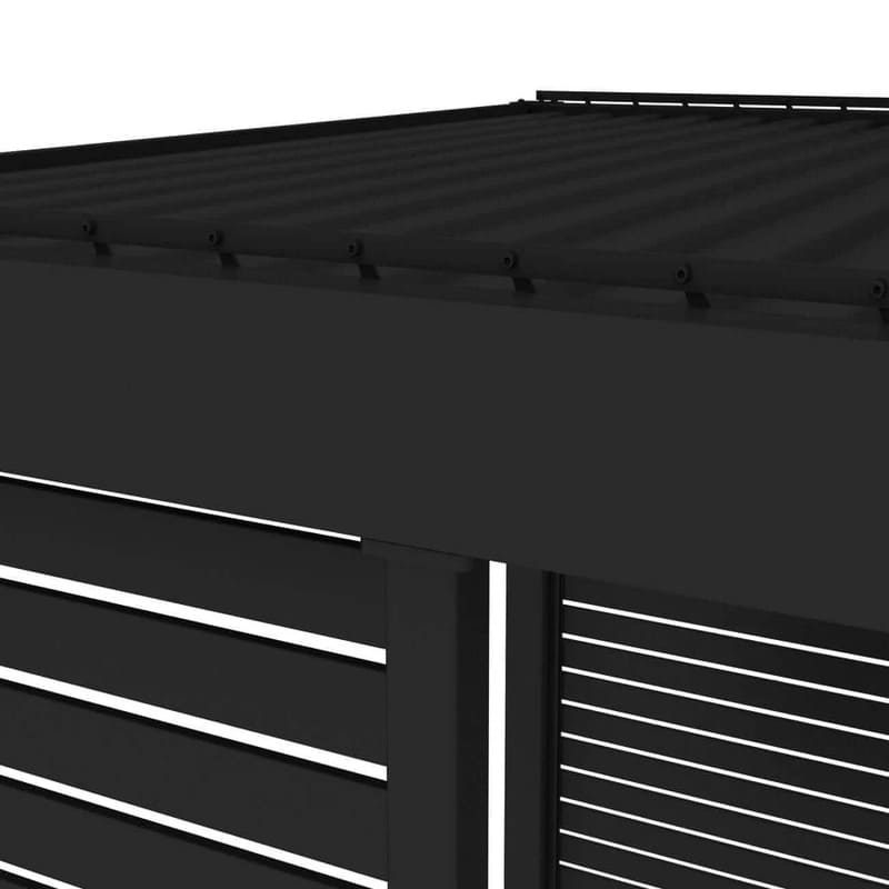 Luxi Living Slatted Privacy Wall for Baltic Wall Mounted Pergola-top view of pergola
