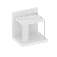 Luxi Living Slatted Privacy Wall for Baltic Wall Mounted Pergola- white pergola on white background