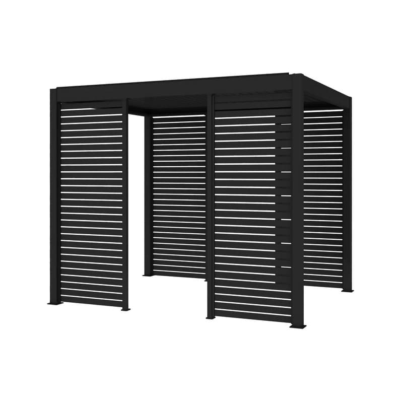 Luxi Living Slatted Privacy Wall for Tasman Freestanding Pergola - Black slatted pergola