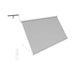 Luxi Living Solaris Motorised Retractable Drop-Arm Window Awning-Light grey and white frame.