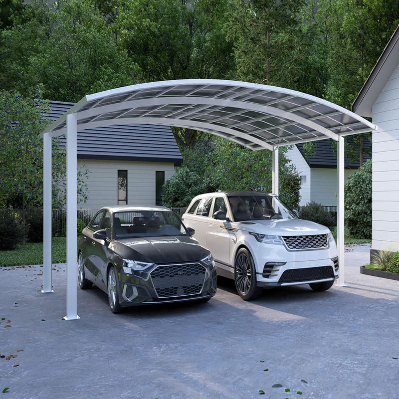 Luxi Living Stormbrace Double Carport - white freestanding carport