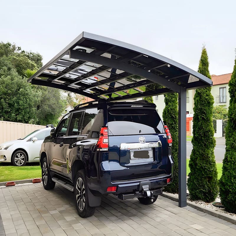 Luxi Living Stormbrace Single Carport - Rear View of Toyota SUV under carport.