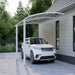 Luxi Living Stormbrace Single Carport - white carport with SUV underneath