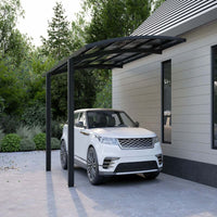 Luxi Living Stormbrace Single Carport - black carport with White car underneath