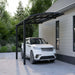 Luxi Living Stormbrace Single Carport - black carport with White car underneath