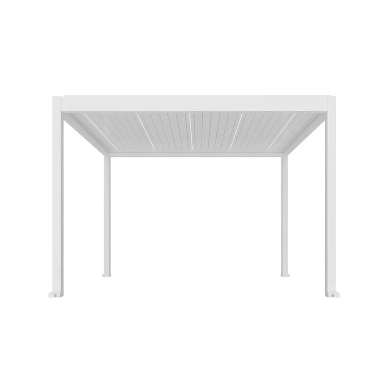 Luxi Living Tasman Motorised Freestanding Louvre Roof Aluminium Pergola - 4x4m white pergola on a white background