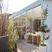 Luxi Living Tasman Motorised Freestanding Louvre Roof Aluminium Pergola-white pergola with Glass doors