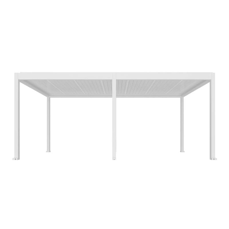 Luxi Living Tasman Motorised Freestanding Louvre Roof Aluminium Pergola - 7x4m white pergola on white bg