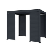 Luxi Living Tongue and Groove Privacy Screen for Baltic Freestanding Pergola-black pergola on a white background