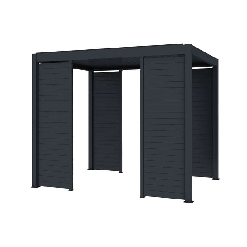 Luxi Living Tongue and Groove Privacy Screen for Atlantic & Caribbean Freestanding Pergola - Charcoal Pergola Standing
