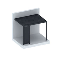 Luxi Living Tongue and Groove Privacy Screen for Caribbean Wall Mounted Pergola-charcoal pergola on a slab