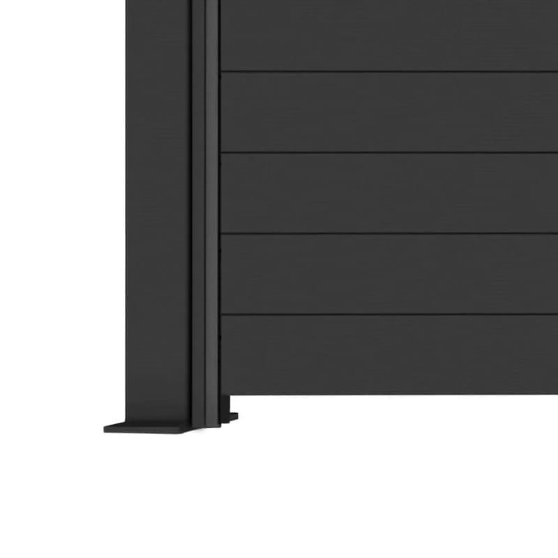 Luxi Living Tongue and Groove Privacy Screen for Tasman Wall Mounted Pergola - pergola base plate.