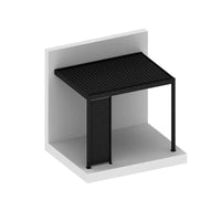 Luxi Living Tongue and Groove Privacy Screen for Tasman Wall Mounted Pergola - black pergola on slab