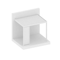 Luxi Living Tongue and Groove Privacy Screen for Tasman Wall Mounted Pergola - white pergola on white slab