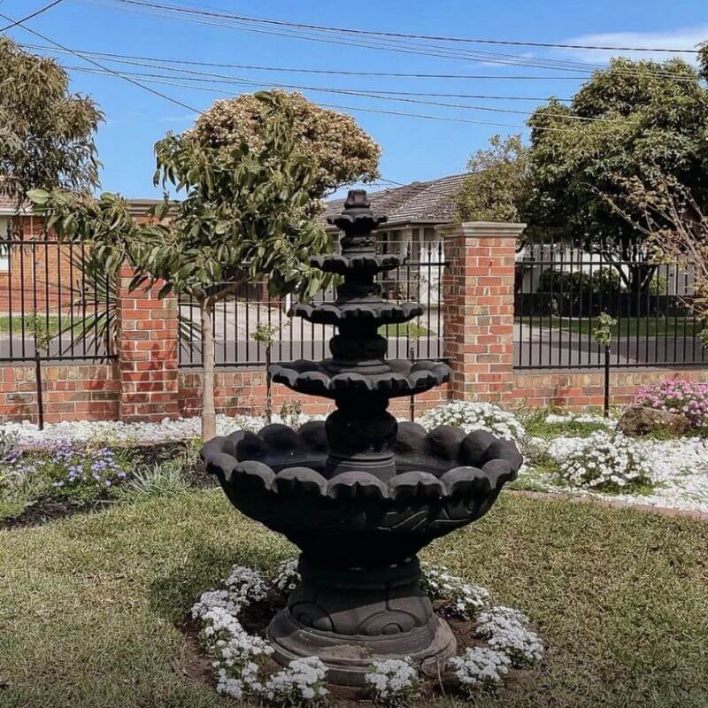 Monaco Fountain charcoal self contained with flowers