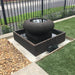 Moon Pot Fountain Charcoal in green space