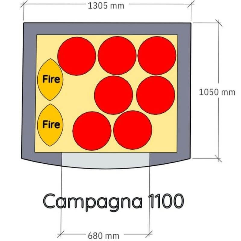 Napoli Campagna 1100 Pizza Oven Floor Layout