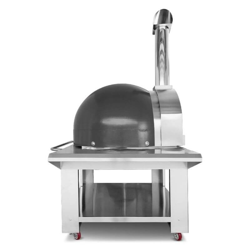 Napoli Capri Entertainer 1100 Pizza Oven metallic grey side with stand
