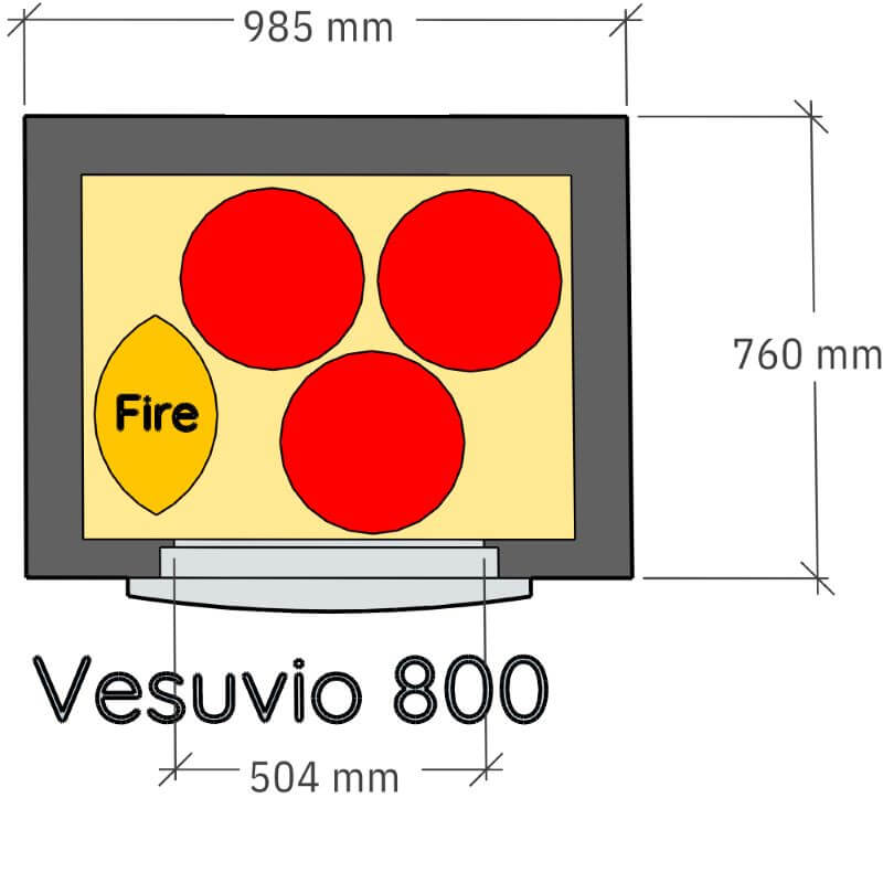 Napoli Vesuvio 800 Pizza Oven layout