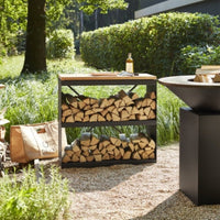 OFYR Wood Storage Dressoir With Teak Wood Tabletop Black