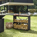 OFYR Wood Storage Dressoir with Teak Wood Tabletop Black