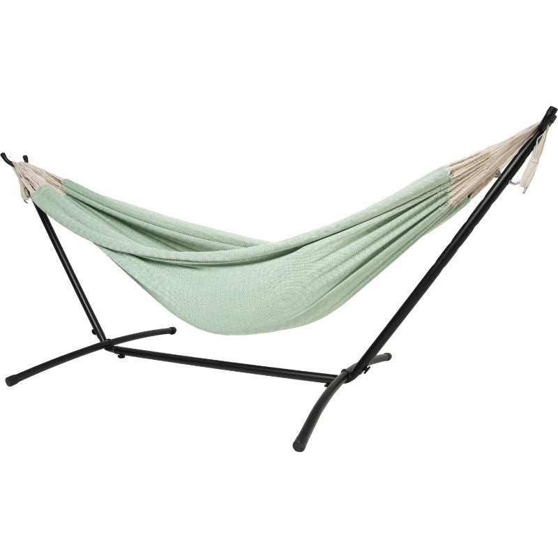 Pacific Hammocks 10ft Black Universal Steel Hammock Stand And Authentic Double Clasico Hammock in Eucalyptus