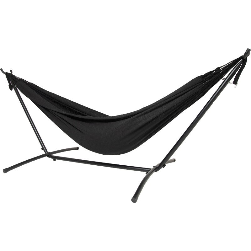 Pacific Hammocks 10ft White Universal Steel Hammock Stand And Authentic Double Clasico Hammock in Midnight