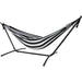 Pacific Hammocks 10ft Black Universal Steel Hammock Stand And Authentic Double Vichy Hammock in Binario