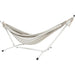 Pacific Hammocks 10ft Black Universal Steel Hammock Stand And Authentic Double Vichy Hammock in Stone
