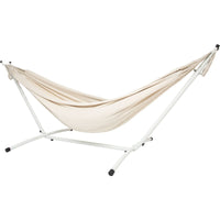 Pacific Hammocks 10ft White Universal Steel Hammock Stand And Authentic Double Clasico Hammock in Natura