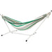 Pacific Hammocks 10ft White Universal Steel Hammock Stand And Authentic Double Vichy Hammock in Forest Ridge