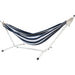 Pacific Hammocks 10ft White Universal Steel Hammock Stand And Authentic Double Vichy Hammock in Nautico