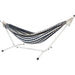 Pacific Hammocks 10ft White Universal Steel Hammock Stand And Authentic Double Vichy Hammock in Navy