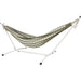 Pacific Hammocks 10ft White Universal Steel Hammock Stand And Authentic Double Vichy Hammock in Urban Olive