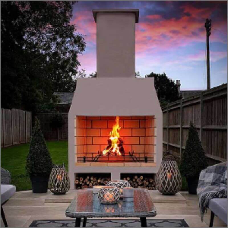 Perisher Free Standing Fireplace outdoors front view
