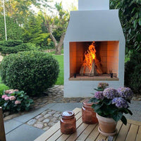 Perisher Free Standing Fireplace backyard 