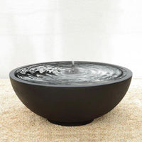Pietro Stoneware Cascade Bubbler Fountain Black Large