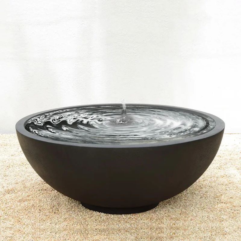 Pietro Stoneware Cascade Bubbler Fountain Black Large