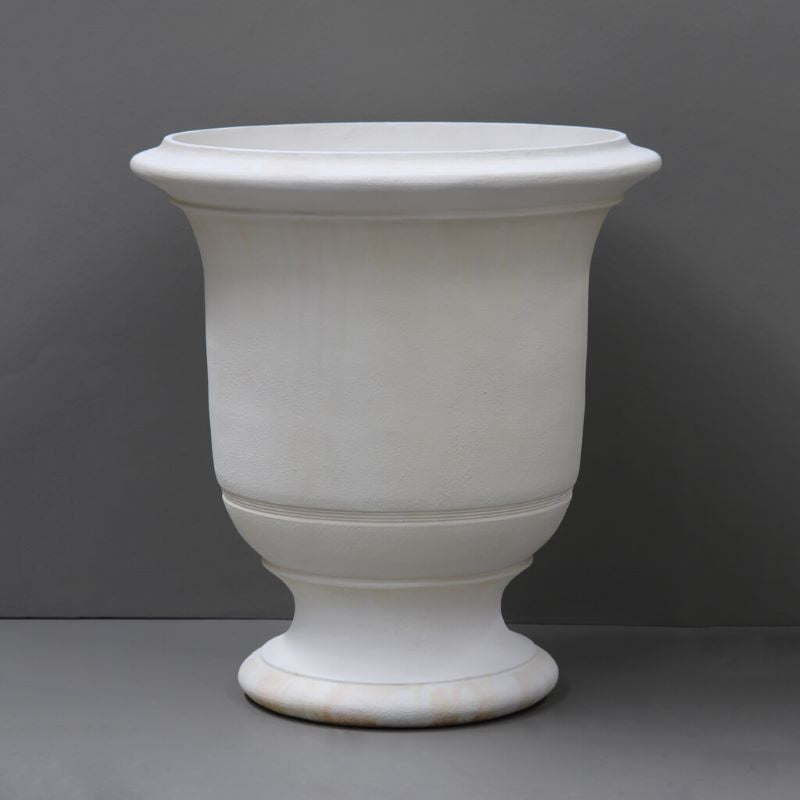 Pietro Stoneware Plain Anduze Style Urn Aged Limestone