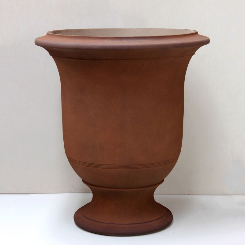 Pietro Stoneware Plain Anduze Style Urn Iron Rust