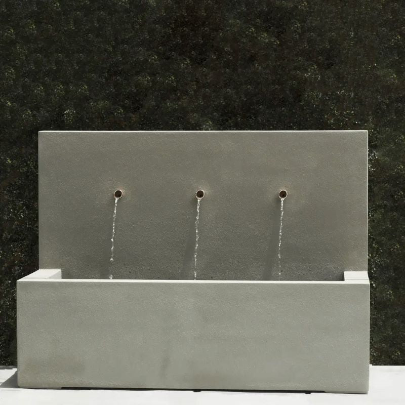 Pietro Stoneware Three Spout Fountain Weathered Zinc