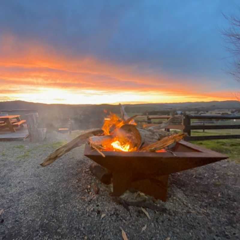 Pinnacle BBQ Firepit at sunset