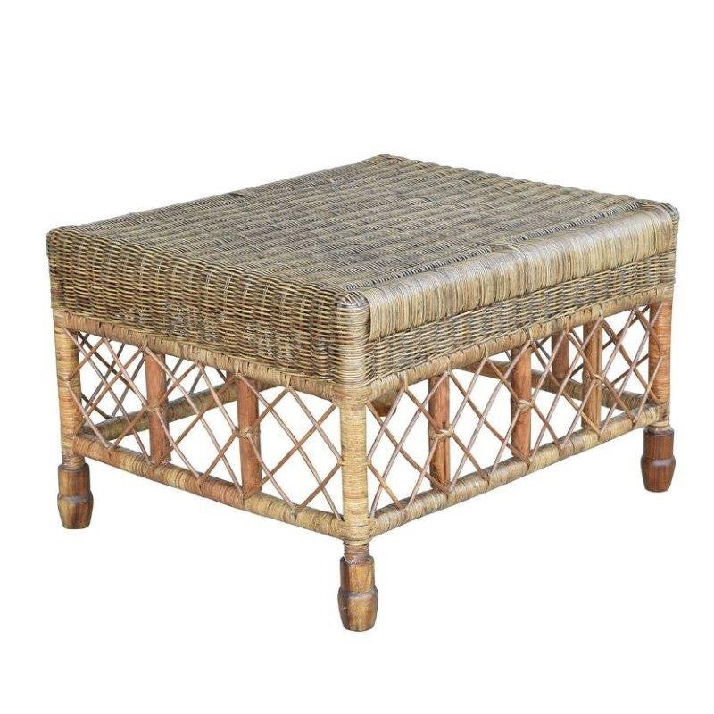 Plantation Lattice Ottoman Angle View