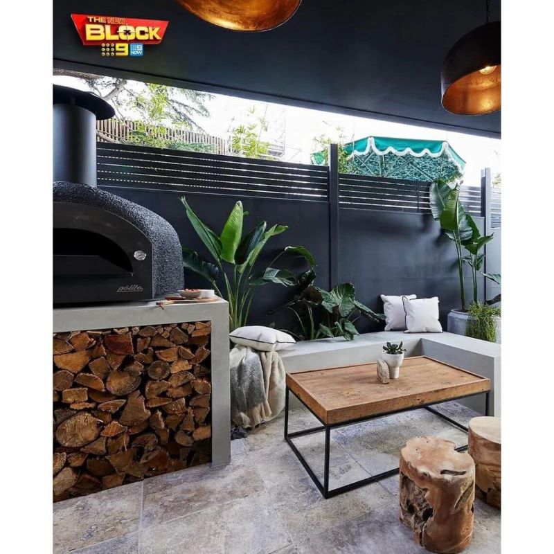 Polito Donatello II Wood Fired Pizza Oven Black Lifestyle